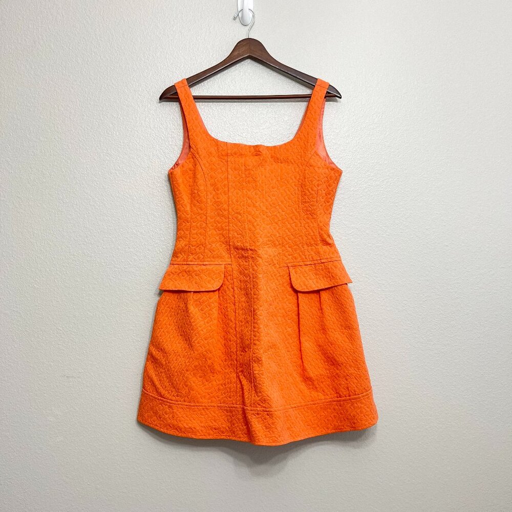 Britt Ryan Mod Dress Size 6 Women's Orange Sleeveless Mini Pockets